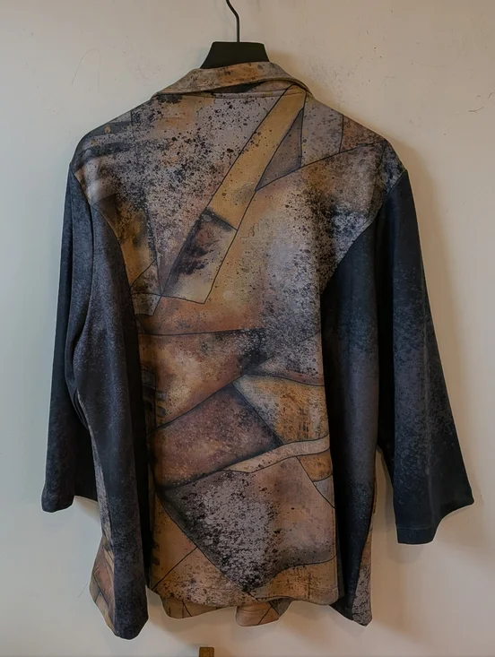Ali Miles Women's Artsy Art to Wear Open Front Jacket Modern Size 2X - Picture 5 of 8